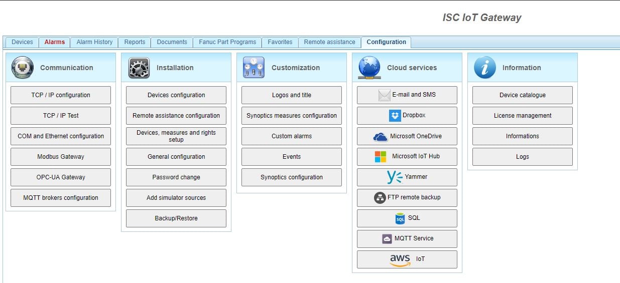 How to connect a CNC Fanuc with Alleantia IoT Edge Gateway (ISC)